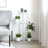 vidaXL Blumenständer 4-Etagen 43x22x76 cm Weiß Metall