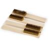 Wire Brush for Cleaning Rust Removal Plated Copper Bristles with Wood Handle Grip for Dirt & Paint Scrubbing Removing