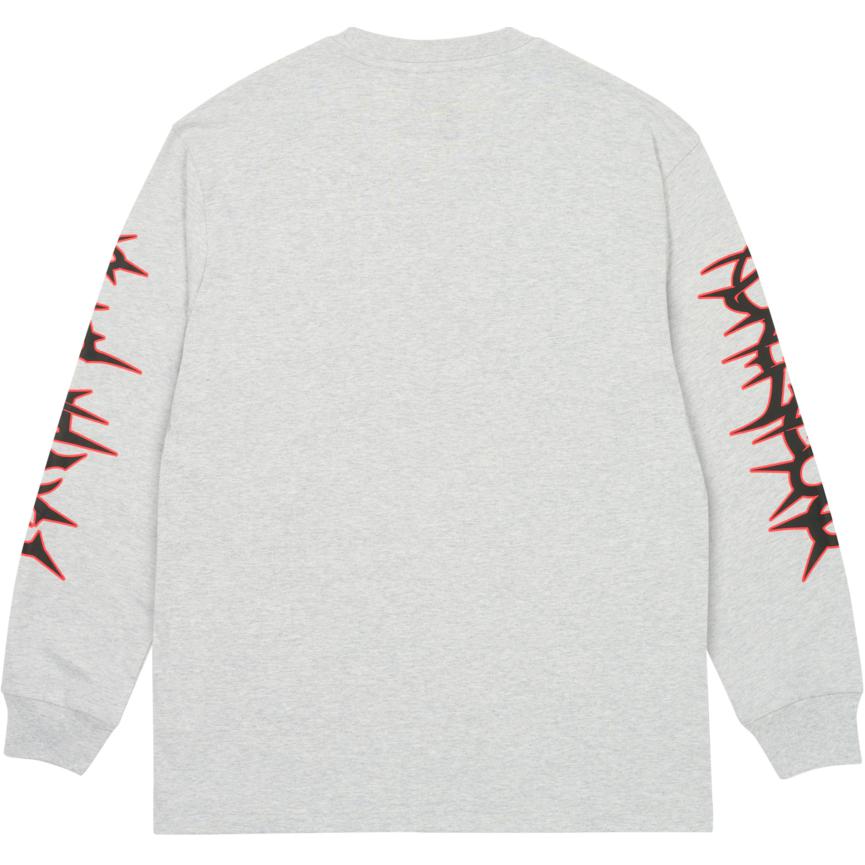 Palace Spiked Long-Sleeve Grey Marl Unisex Tops P26LS012