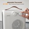 Portable 1500W/750W Indoor Space Heater with Thermostat, Quiet Under-Desk Fan Heater for Bedroom, Office, Bathroom, White