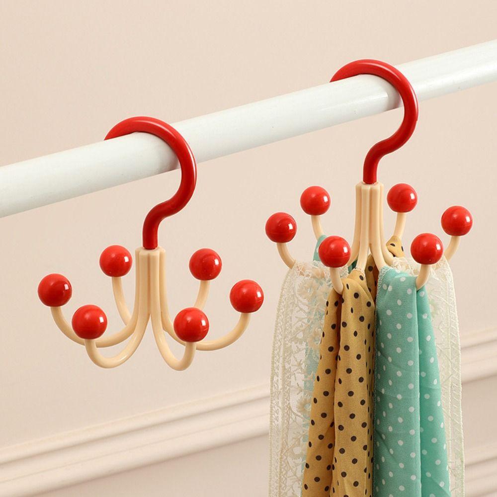 6pcs Portable Rotating Hook Space-Saving Multi-Functional Hooks Hat Tie Bag Hook  Home Storage