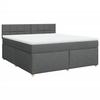 VidaXL Slat Bed Base with Mattress Dark Grey 180x200cm Fabric 3286760