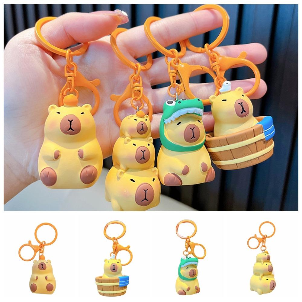

Funny Capybara Keychain Pendant Bathe Cartoon Keyring Capybara Key Chain Couple