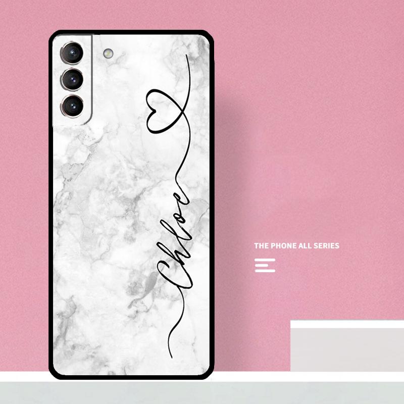 Personalised Marble Customized Name Case For Samsung Galaxy S23 S22 Ultra Plus S8 S9 S10 Plus Note 10 20 S21 FE S20 FE Cover