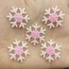 10PCS Merry Christmas Resin Shiny Snowflakes Flat Backs Craft Mini Xmas Decoration Supplies New Year Navidad