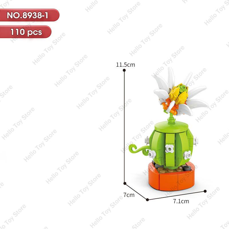 

2024 Creative Flower Succulent Potted Building Blocks Home Decoration Model Eternal Bouquet Bricks Tiny Plant Flower Blocks Toys