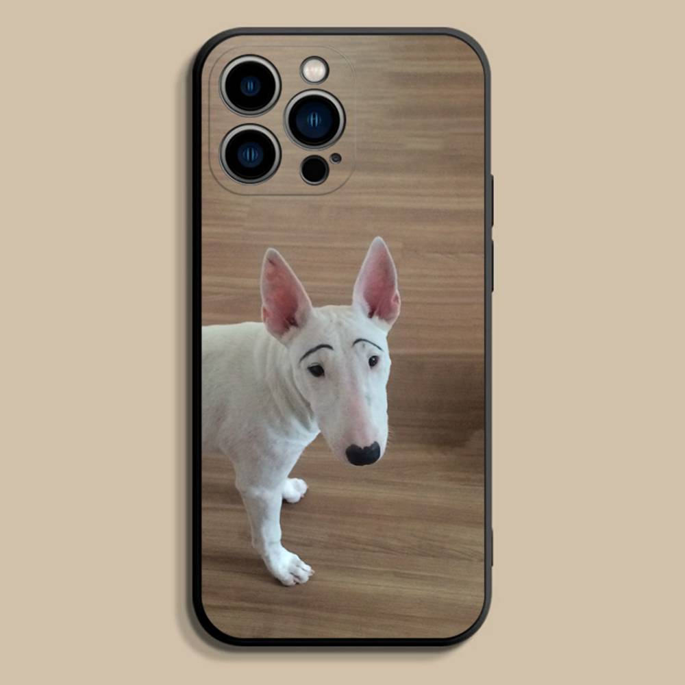 Funny Bull t-Terrier Dog Phone Case For iPhone 17,16,15,14,13,12,Pro,Max,Plus,E,SE4,Air,Mini Black Soft Cover
