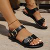 New Fashionable Lightweight Breathable Plus Size Sandals Summer New Round Toe Flat Bottomed Comfortable Casual Sandals for Women