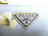 Authentic PRADA Light Blue Leather Flower Motif Bifold Wallet Compact Wallet #b268  Open box