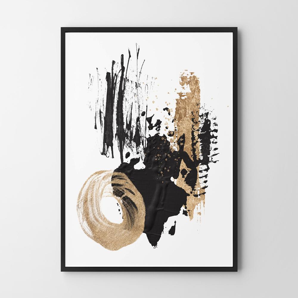 Poster Abstraction Black Gold