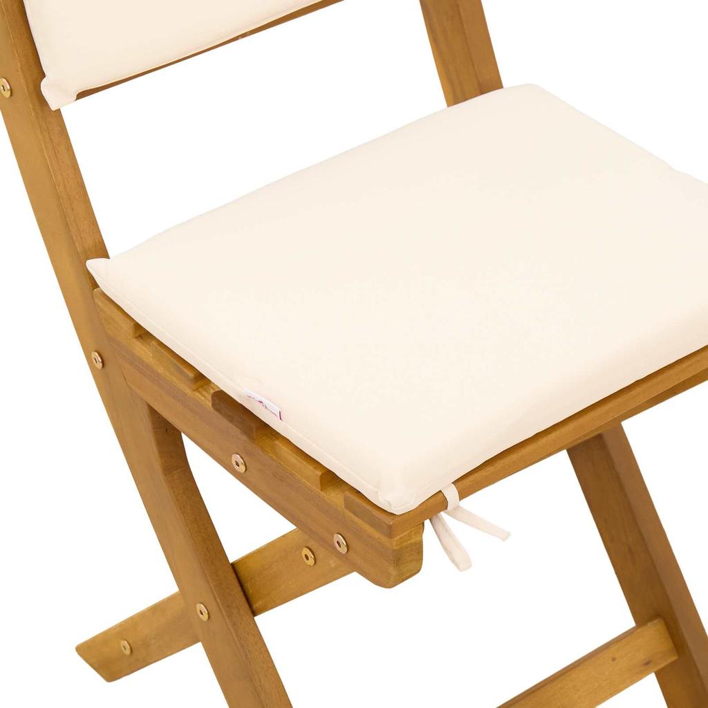 Outdoor Bistro Chairs with Cushions 2 Pcs Cream White 38 X 46 X 85 Cm