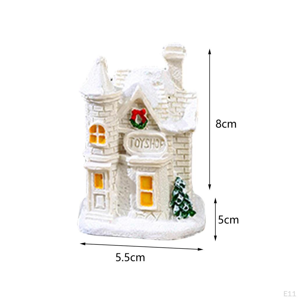 Christmas Glowing House Ornaments Holiday Decoration for Window Sill