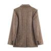 ZAZA Self-made European and American Style Wholesale Women's Clothing, Fashionable Versatile and Elegant Cross-border Herringbone Twill Blazer