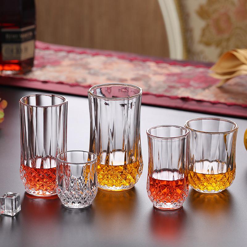 Drinkware Wine Glasses Aesthetic Cups Diamond Sculpture Tumblers Juice Glass Transparent Coffee and Tea Tableware Elegant Glass