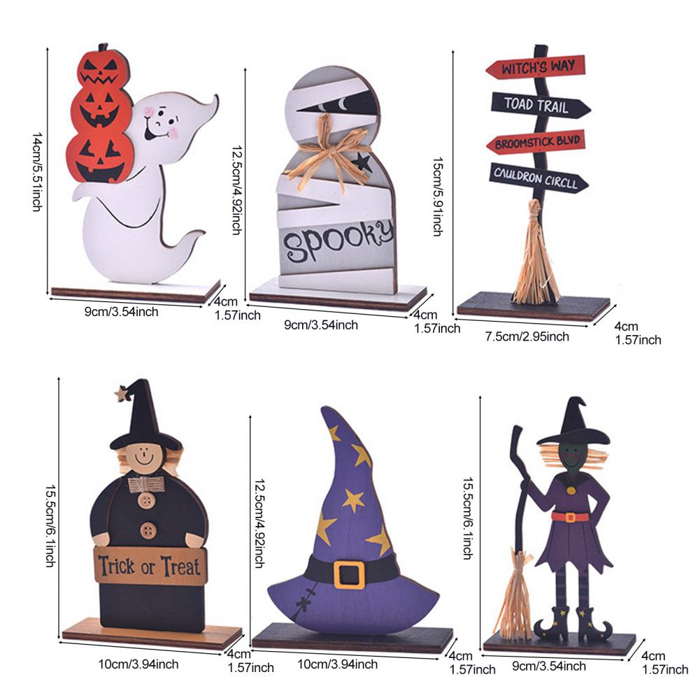 Halloween Sign Decoration Handmade Wood Halloween Decor Spooky Halloween Wooden Ghost Witch Sign for Home Decor
