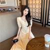 Yuli Cloth French Campanula Petite Puff Sleeve Backless Summer Dress for Women