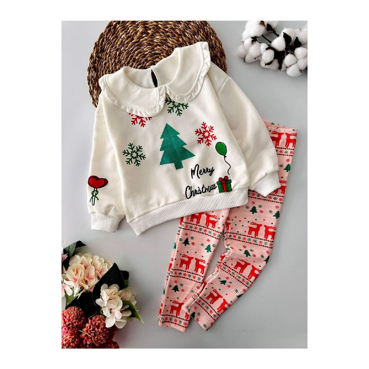 

Little Ones Mary Crismas New Year Concept Tights Girls Set - Cream 1-2 Yaş вершковий
