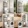 Bathroom Toilet Shelf,Toilet Rack, Three-Tier Shelving, Metal Structure for Vertical Installation,Multi-Layer Classified Storage