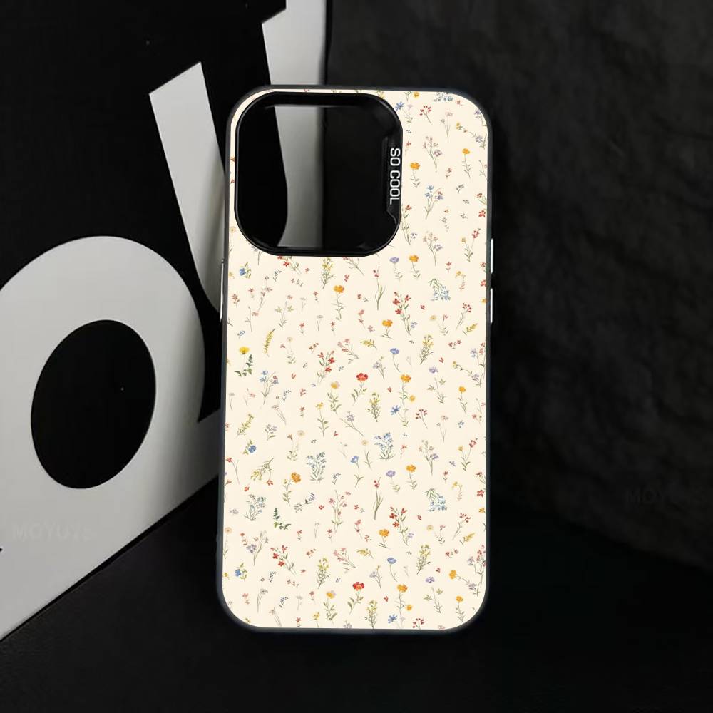 

Romantic Floral Phone Case For iPhone 17,16,15,14,13,12,11 Plus,Pro Max,XS,Colorful Silver Black Cover iPhone13PROMAX
