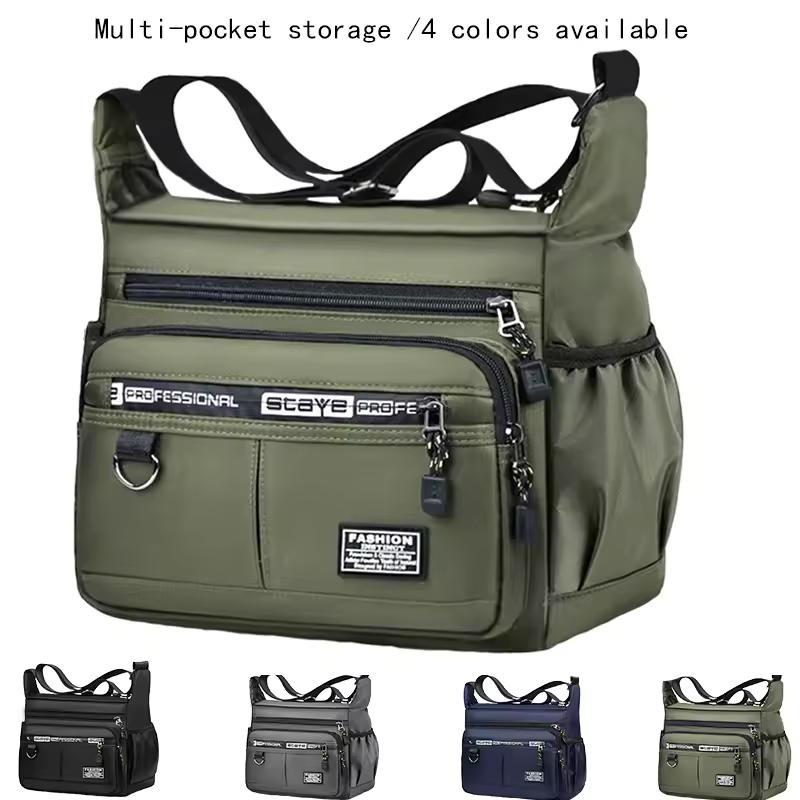 Borsa a tracolla da uomo con tasche multistrato Tracolla regolabile Borsa singola a spalla da lavoro