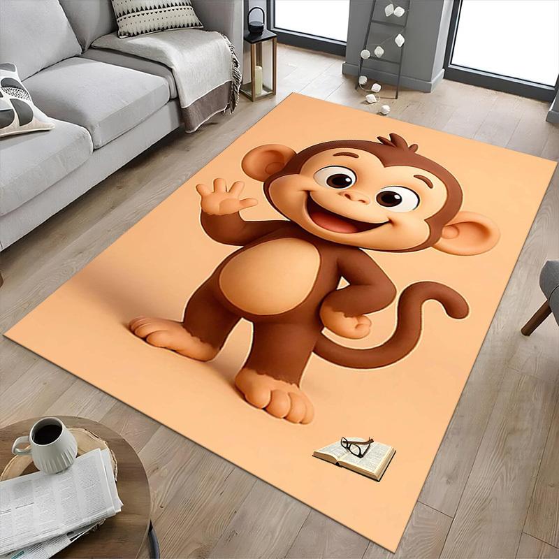 1PC Monkey Cartoon Anti-slip carpet, suitable for Office, bedroomand playrooms. It can also be used as a sofa footrest cover-W56