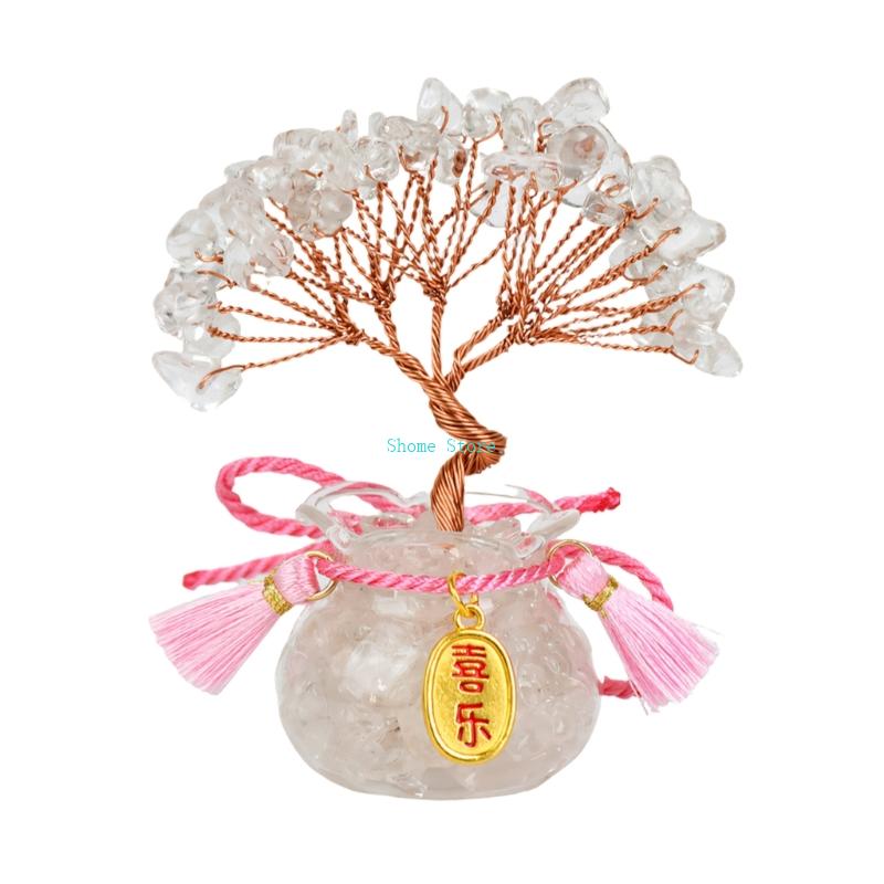 Quartzs Crystal Money Tree Bonsais Feng Shuis Decorations for Wealth and Luck Natural Crystal Tree Ornament Home Decors M68E