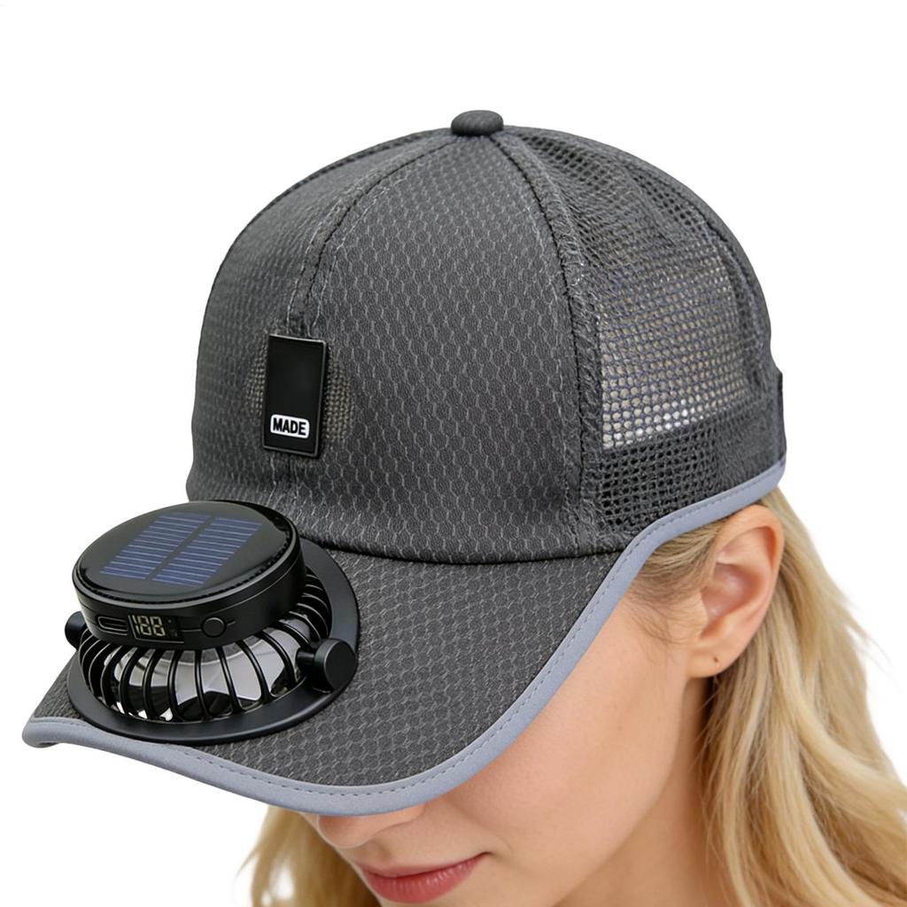 Baseball Caps with Charging Fan Solar Powered Summer Breathable Sun Hat for Men Women Outdoor UV Protection Cooling Sunhat