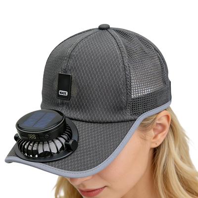 Baseballkappen mit Ladeventilator, Solarbetrieben, Sommer, Atmungsaktiv, Sonnenhut für Männer, Frauen, Outdoor, UV-Schutz, Kühlend, Sonnenhut