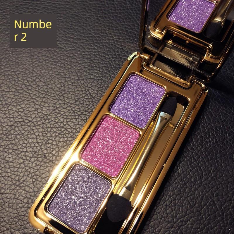 [Li Jiaqi Recommend] Bean Bag Three Colors Eye Shadow Plate Female Earth Color Shiny Crystal Thin and Glittering Waterproof Sweat-Proof Beginner