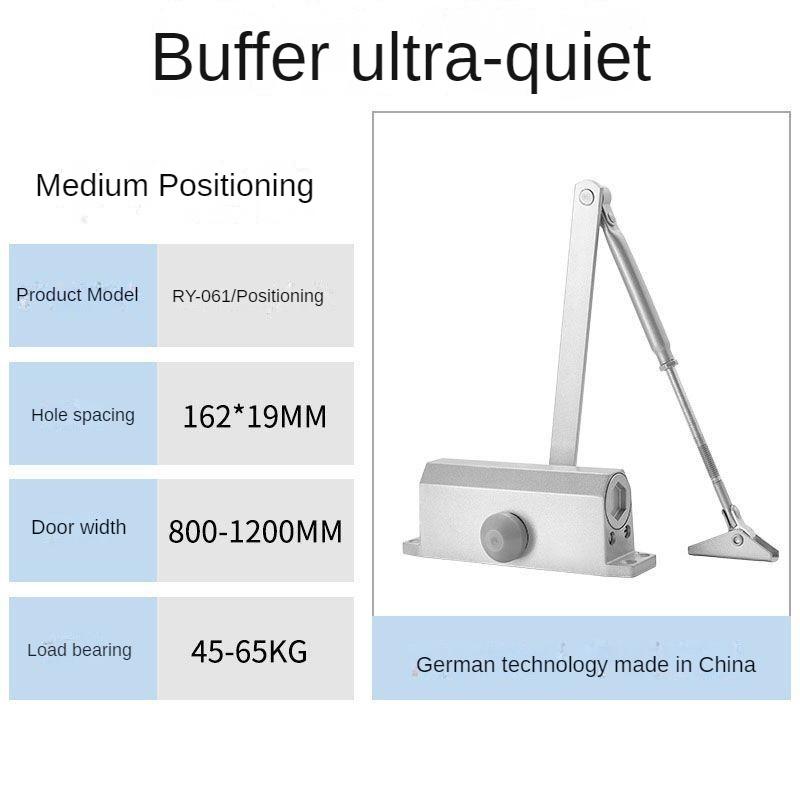 Автоматический доводчик двери Подушка Бытовой автоматический доводчик двери Регулируемая скорость Позиционирование Дверной упор Защитная дверная рама серебряный