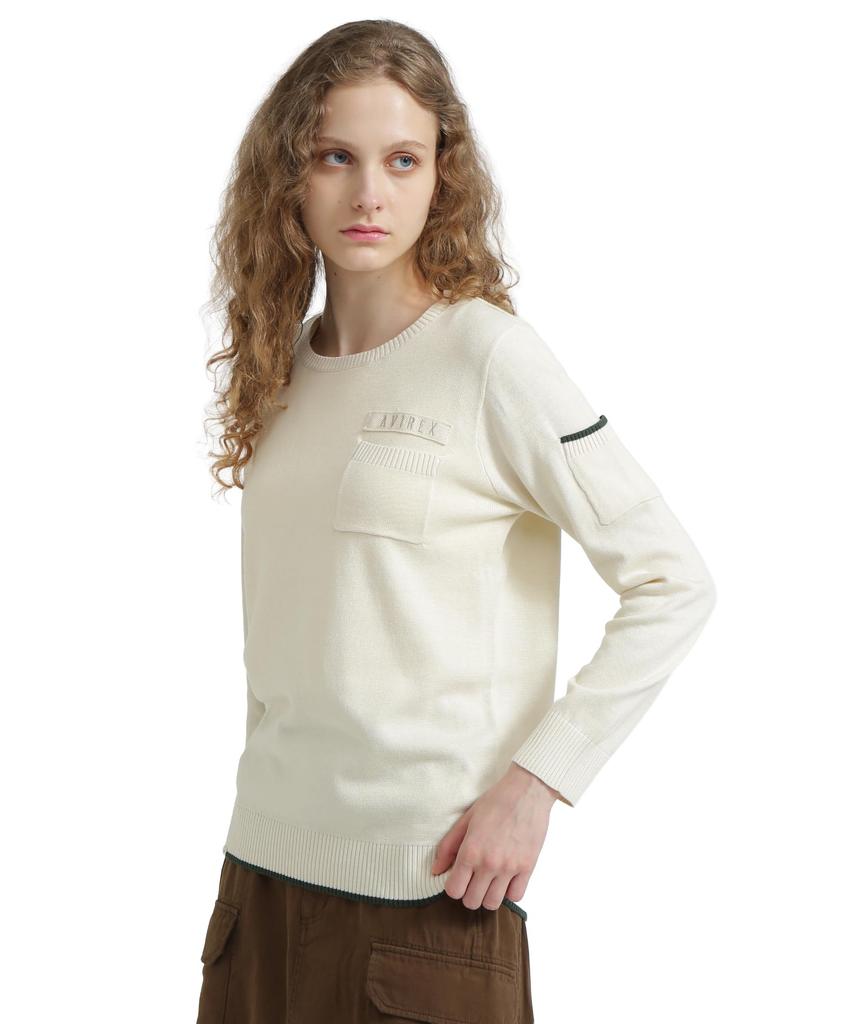 AVIREX FATIGUE KNIT TOP Ladies S 033 Off White 783-5240605