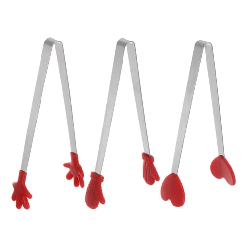 

uxcell Mini Food Tongs, 5.5 Patterned Stainless Steel with Silicone Tips, Small Cooking Tongs, Kitchen Food Tongs, Serving Tongs for Cooking, Grillin