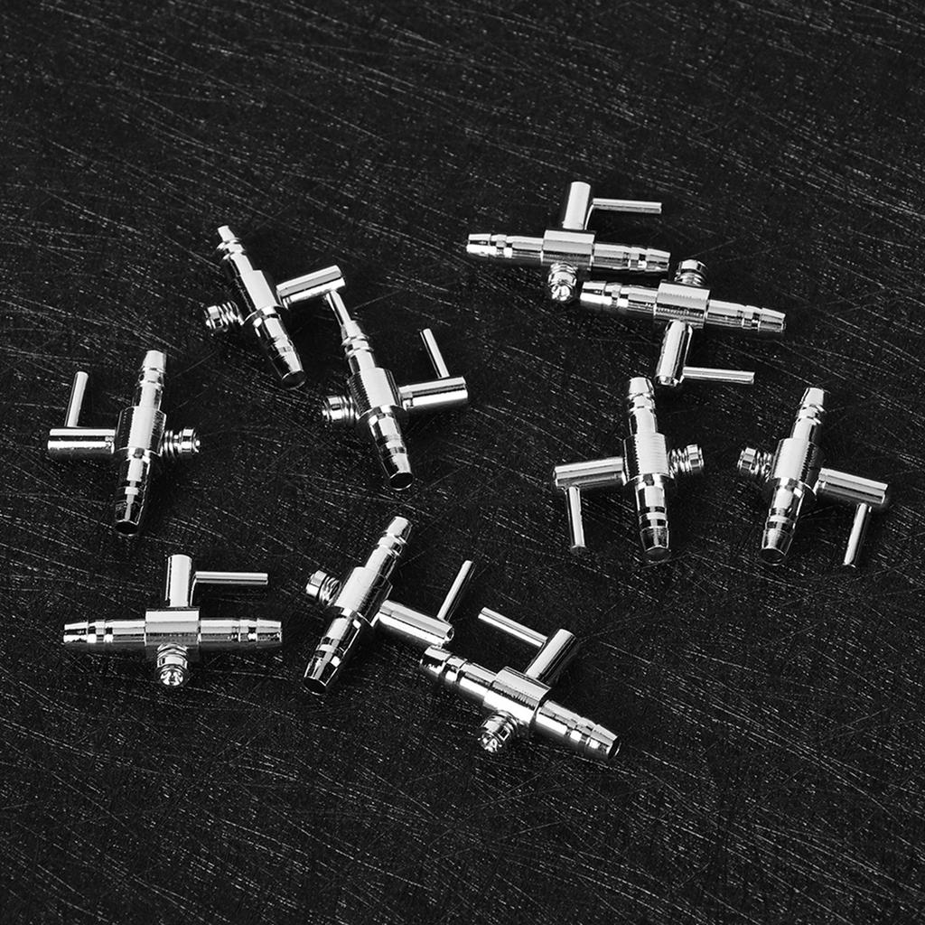 10PCS Stainless Steel Aquarium Oxygen Pump Air Volume Flow Adjustment Valve Check Fish Tank Accessory
