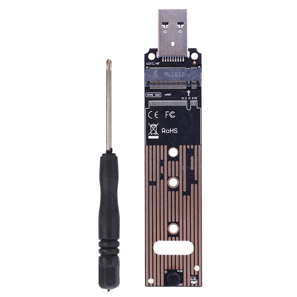 M.2 NVME Riser Board USB3.1 Hard Disk Converter 10Gbps Gen 2 SSD Converter Plug and Play for Samsung WD Black Intel NVME SSD