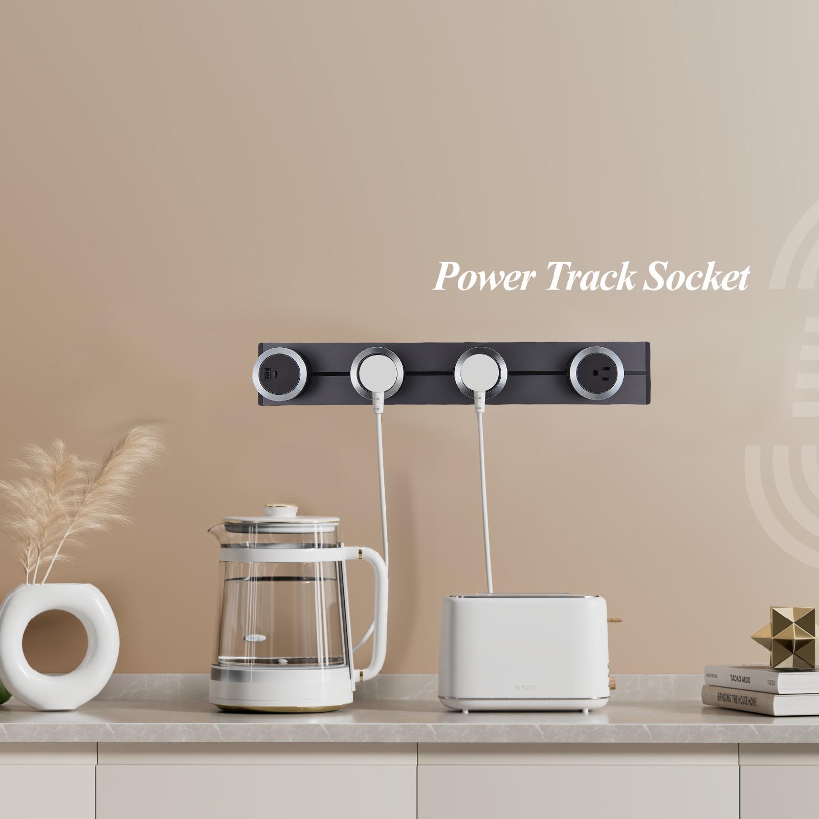 

Знімна трекова розетка 8000 Вт Алюмінієвий сплав Трек з ковзною рейкою Легко встановити Сірий сірий