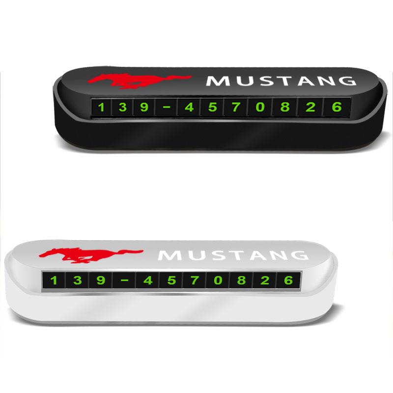 1Pcs Car Temporary Parking Card Sticker Phone Number Card Plate For Ford Mustang F10 Zapatillas Miniatura Gt Shelby 2005 2015 Mujer 2012 Kuga