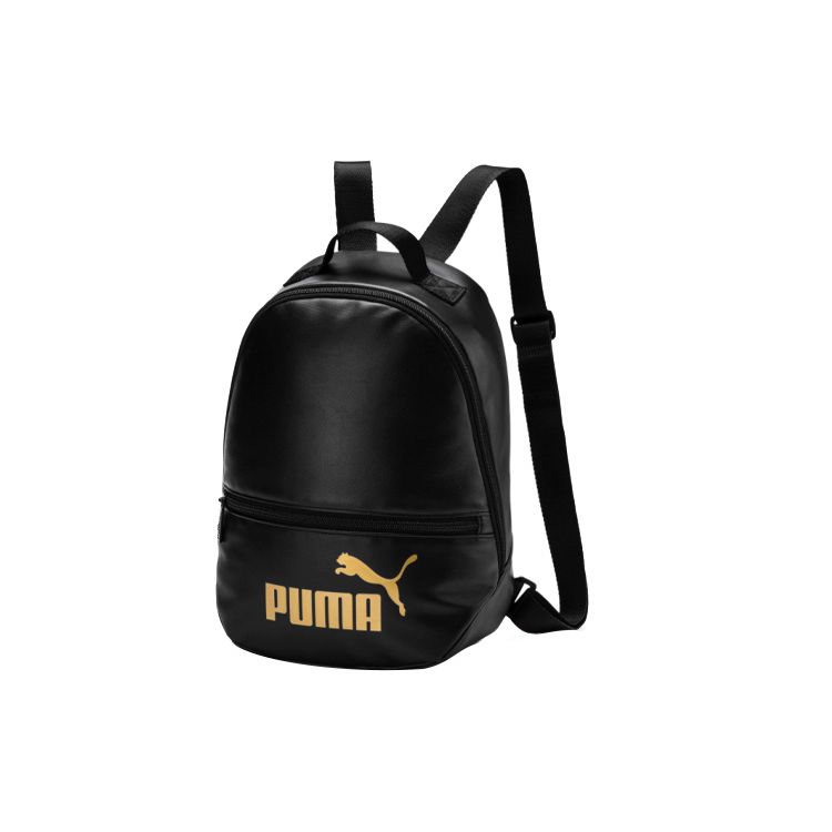 Puma Logo Zipper Closure Polyester Backpack Unisex Backpacks Black 075952-01 Black