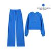 LULU Women's Half-Zip Hooded Loose Sweatshirt Cardigan with Velvet Scuba Jacket Style