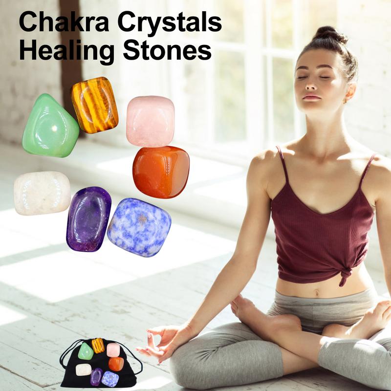 Natural Stone Set 7 Reiki Healing Stone Quartz Mineral Ornament Healing Gemstone Home Decoration Craft Stones Gifts