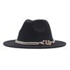 Western Cowboy Hat Jazz Hat Panama Hat Sun Hat Felt Wide Brim Fedora Decorative Rolled Hat
