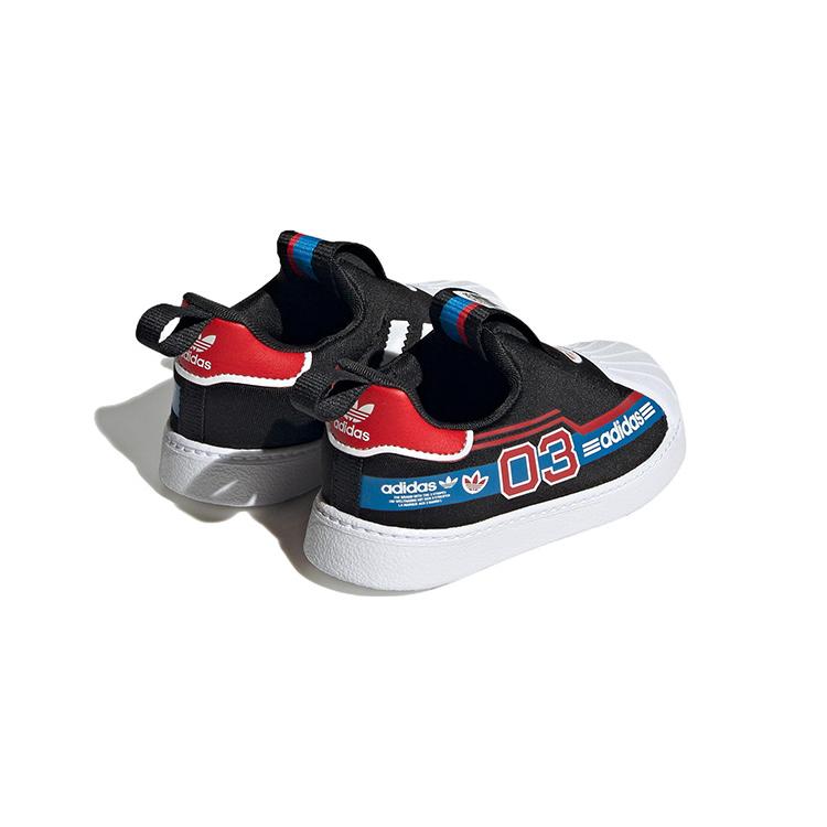 adidas Scarpe Originali SUPERSTAR 360 Resistenti all'Abrasione Basse per Bambini Piccoli Nero Rosso Neonati e Bambini Piccoli HQ4076