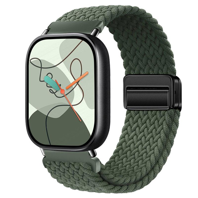 For Redmi Watch 6/5/4 XiaoMi Mi Band 8 Pro Quick Release Magnetic Woven Nylon Band Adjustable Breathable Sport Wristband