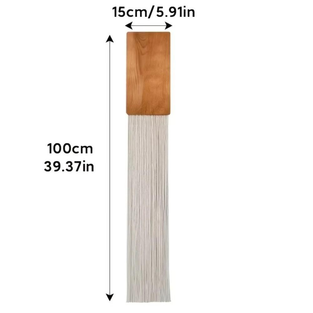 Vertical Wall Hanging Wooden Top Tassel Macrame Wall Decoration  For Living Room Bedroom