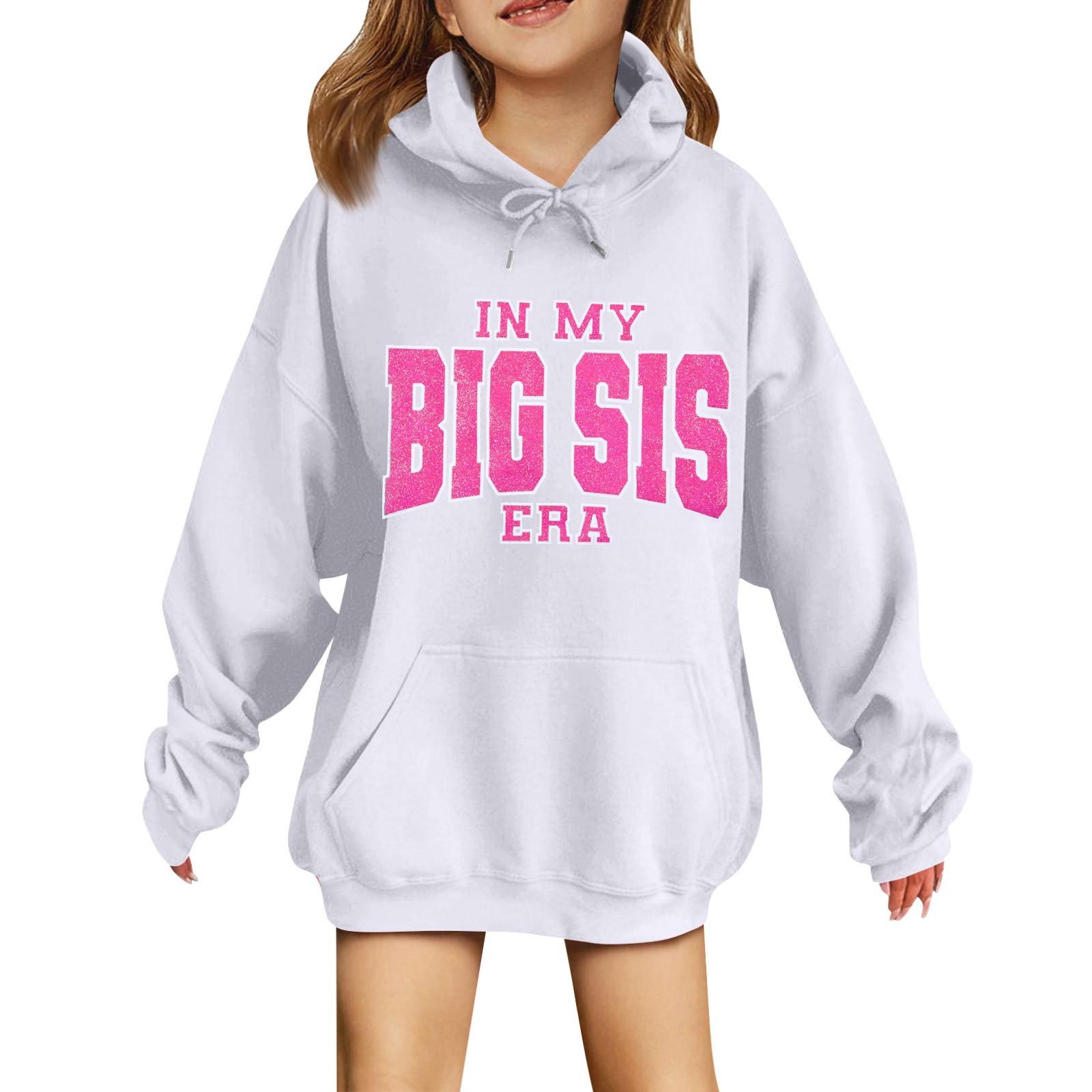 

Толстовки для девочек-подростков, толстовки с длинным рукавом, пуловер с завязками, симпатичная толстовка большого размера 120 белый