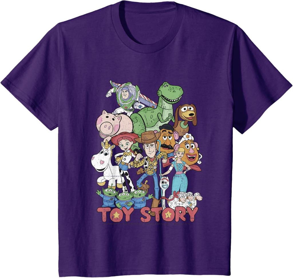 Hot Fashion Unisex Pixar Toy Story All Stars Distressed Group Shot T-Shirt S-4XL Four Seasons Gift