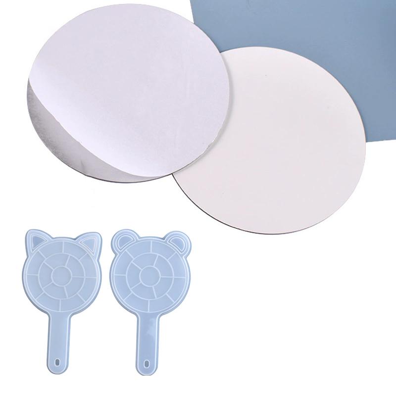 

WTEMPO DIY Mirror Resin Making Molds Kit Panda Head & Cat Head Shaped Designs Self-made Handheld Makeup Mirror Silicone Molds 1set білий