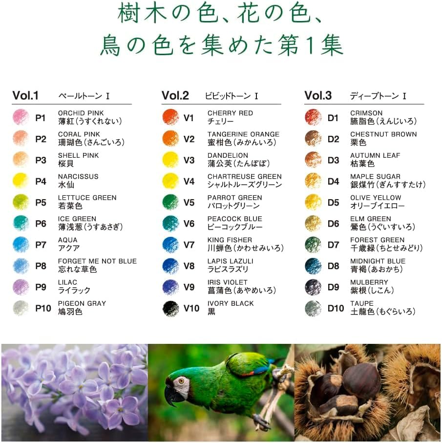 Tombow Colored Pencils 30 Colors Color Dictionary Volume 1 Natural (Book Type) (30 Colors) CI-RTA