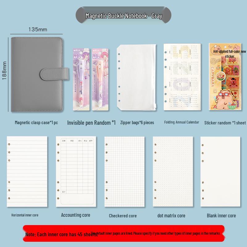 2025 A6 Password Lock Diary with Foldable Pages - Student Check-in & Storage Memo Book