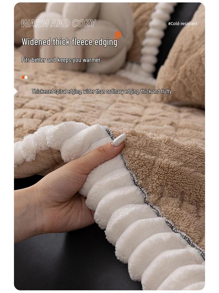 2025 Plush Non-slip Sofa Cushion Cover for Autumn and Winter