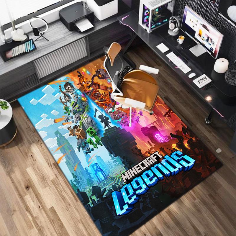 Classic Sandbox Xbox Game Minecraft Carpet Carpet Home Living Room Decoration Table and Chairs Anti Slip Door Mat Outdoor Picnic Mat Carpet A10